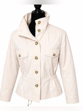 Ann Taylor Factory Pink Utility Jacket | High Neck | Cinched Waist | NWT